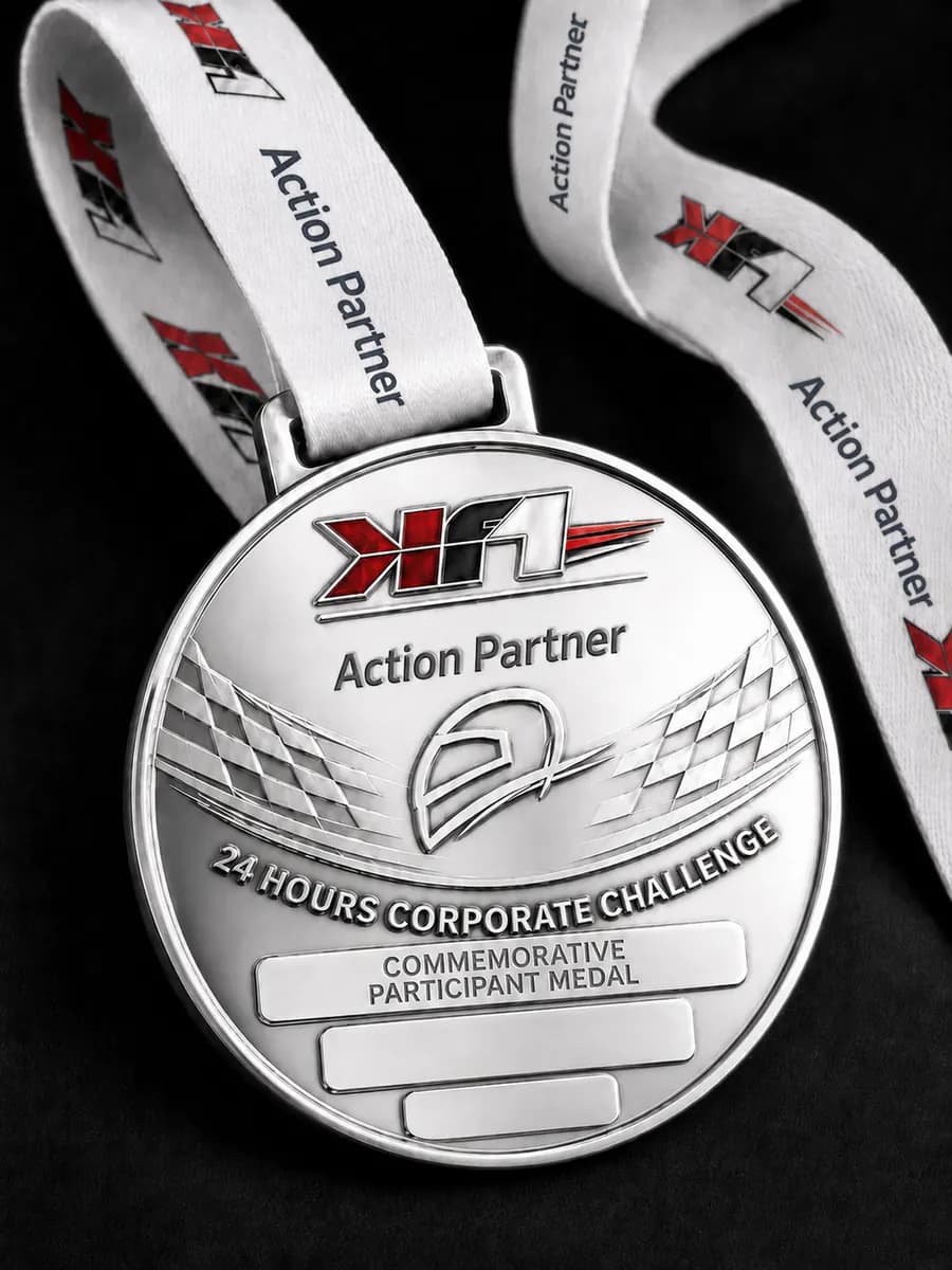 The KF1 driver medal on its ribbon